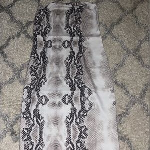 Snakeskin print body on tube dress